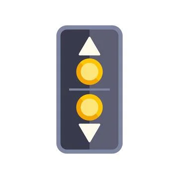 Elevator call panel showing up and down buttons Illustrazione stock