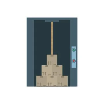 Elevator cardboard boxes design Stock Illustration