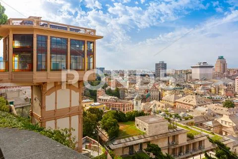 Elevator Castelletto in Genoa, Italy Stock Photos