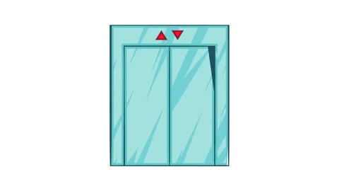 Elevator with closed door icon animation Stock Footage 157163022