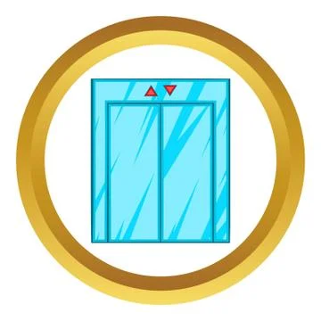 Elevator with closed door vector icon Stock Illustration