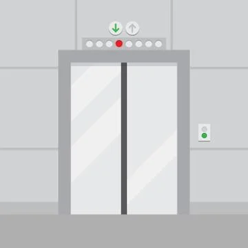 Elevator with closed door vector illustration 스톡 일러스트
