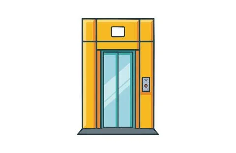 Elevator color icon vector, isolated on white background. Beautiful elevato.. Stock Illustration