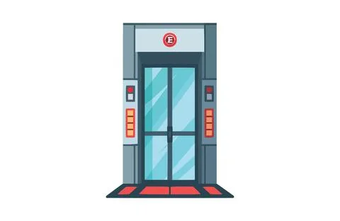 Elevator color icon vector, isolated on white background. Beautiful elevato.. Stock Illustration