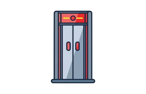 Elevator color icon vector, isolated on white background. Beautiful elevato.. Stock Illustration