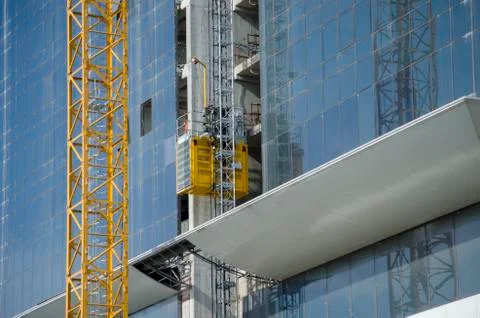 Elevator in Construction Stockfoto's