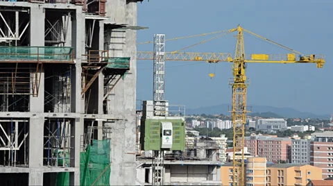 Elevator of construction site Stock Footage 32456287