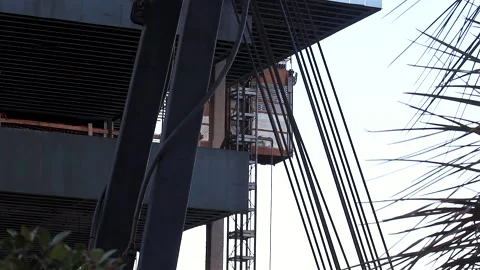 Elevator At A Construction Site Goes Down Stock Footage 302677570