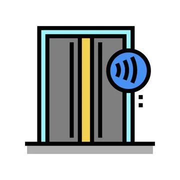 Elevator contactless color icon vector illustration Stock Illustration