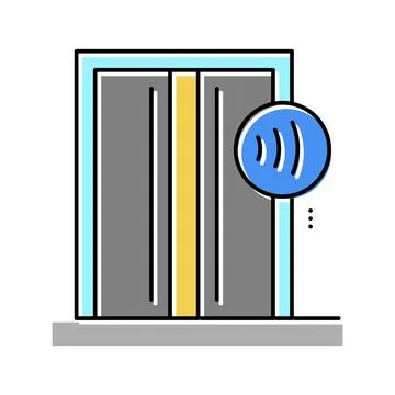 Elevator contactless color icon vector illustration イラスト素材