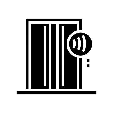 Elevator contactless glyph icon vector illustration Stock Illustration