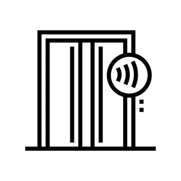 Elevator contactless line icon vector illustration Stock Illustration