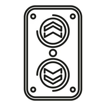 Elevator control panel with up and down buttons Stock Illustration