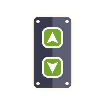 Elevator control panel with up and down buttons Illustrazione stock