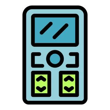 Elevator control panel with buttons and display showing floor level Ilustración de archivo