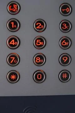 Elevator Control Panel that features an intuitive Numeric Keypad for easy o.. Stock Photos