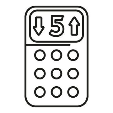 Elevator control panel icon showing arrows and floor Stock Illustration