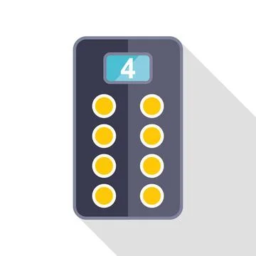 Elevator control panel moving up to fourth floor Illustrazione stock