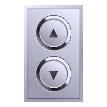 Elevator control panel showing up and down buttons Stock Illustration
