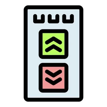 Elevator control panel showing up and down arrows for direction Stock Illustration