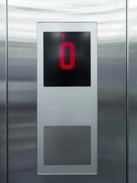 Elevator control panel in stainless steel Stock Photos