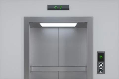 The elevator in the corridor, 3d rendering. 写真素材