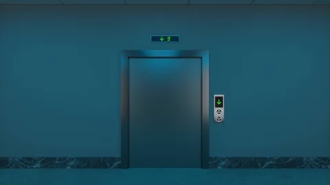 The elevator in the corridor at night, 3d rendering. Stock Footage 129072588