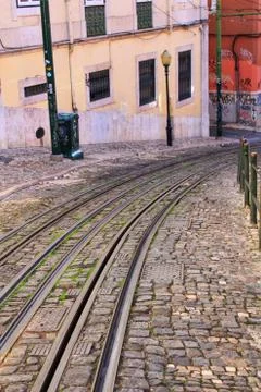 Elevator da Gloria in Lisbon Stock Photos