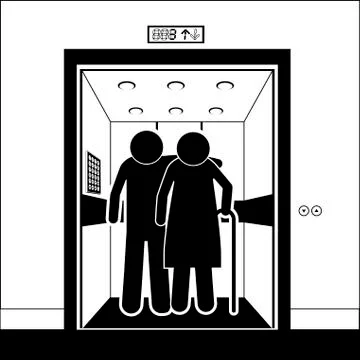 Elevator design over blue background, vector illustration Stock Illustration