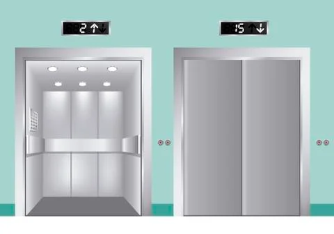 Elevator design over blue background, vector illustration Illustrazione stock