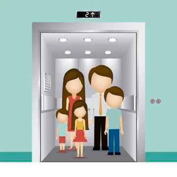 Elevator design over blue background, vector illustration Stock Illustration