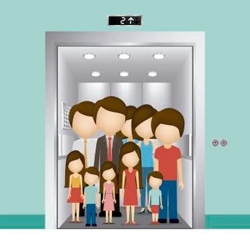 Elevator design over blue background, vector illustration Stock Illustration