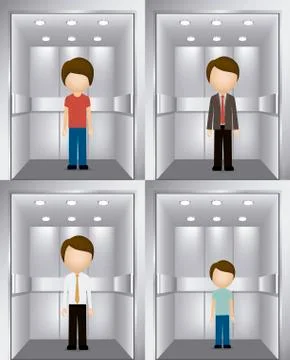 Elevator design over gray background, vector illustration Stock Illustration