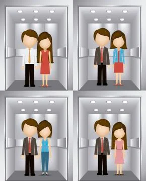 Elevator design over gray background, vector illustration Stock Illustration
