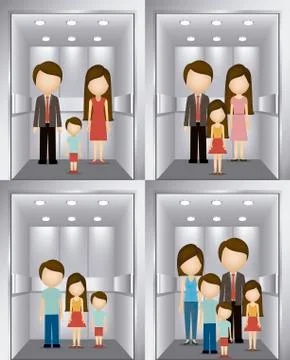 Elevator design over gray background, vector illustration Stock Illustration