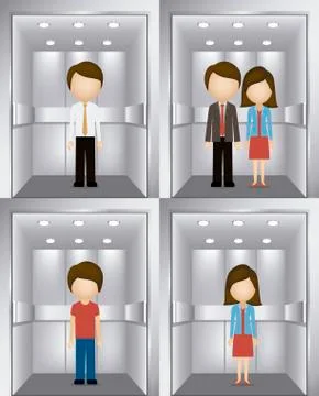 Elevator design over gray background, vector illustration Stock Illustration