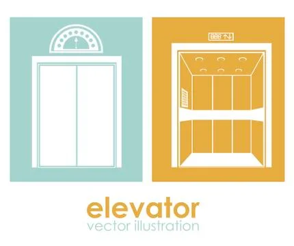 Elevator design over white  background, vector illustration Illustrazione stock