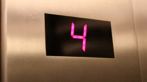 Elevator. Digital Display inside shopping mall Stock Footage 114889233