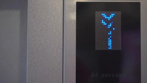 Elevator Digital Display Showing Downward Movement Stock Footage 344355217
