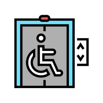 Elevator for disabled color icon vector illustration Stock Illustration