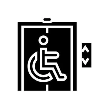 Elevator for disabled glyph icon vector illustration Stockillustratie