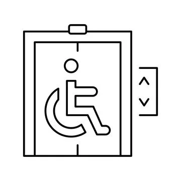 Elevator for disabled line icon vector illustration 스톡 일러스트