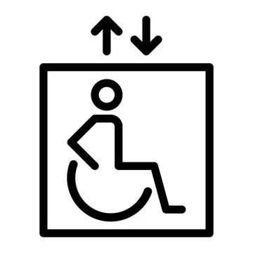 Elevator for disabled people line icon Stock Illustration