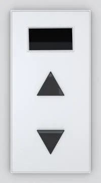 Elevator display with digital screen with Up and Down Buttons Stock Photos