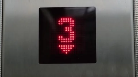 Elevator Display Indicating Movement.  Down Arrow Stock Footage 300088556