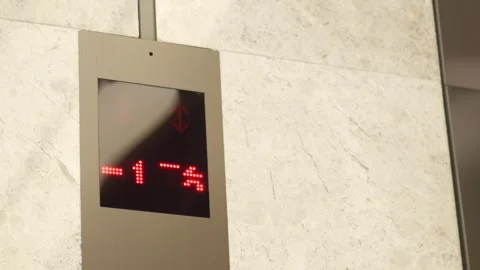 Elevator display showing floor number and direction indicators Stock Footage 302948820