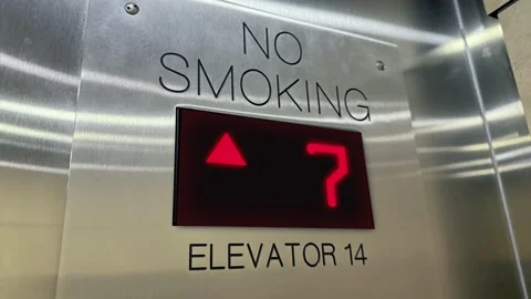 Elevator Display Showing Upward Movement Stock Footage 338096322