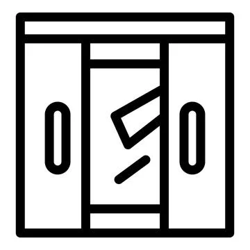 Elevator door closing with paper stuck in the doorway Stock Illustration