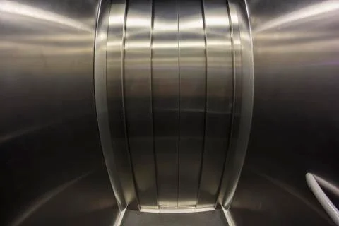 Elevator door. Fish eye effect Stock Photos