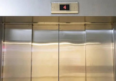 Elevator Door with Floor Indicator Stock Photos
